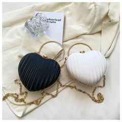 Heart Shaped Women Purses Party Clutch Wedding Evening Bag Chain Shoulder Bag