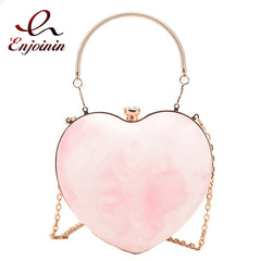 Heart Shaped Women Purses Party Clutch Wedding Evening Bag Chain Shoulder Bag
