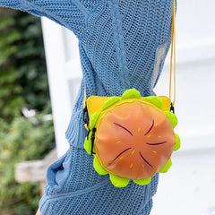 Japanese Cartoon Cheeseburger Shoulder Bag Women's Pu Leather Messenger Bag