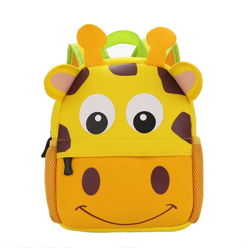 Neoprene Kindergarten School Bag 3D Cartoon Animal Backpack