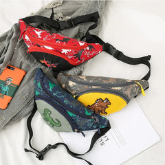 Kid Waist Bag For Girl Boy Fanny Pack Anime Dinosaur Chest Bag
