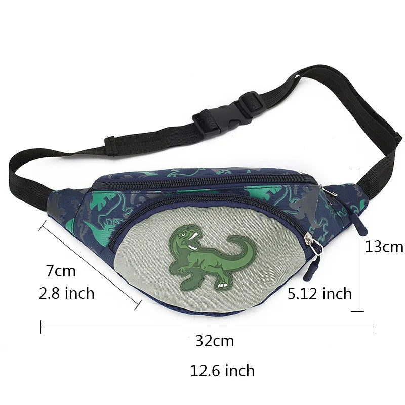 Kid Waist Bag For Girl Boy Fanny Pack Anime Dinosaur Chest Bag