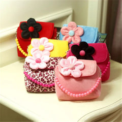 Girls Flower Cross-body Bag Beaded Tote Handbag Gift