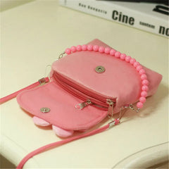 Girls Flower Cross-body Bag Beaded Tote Handbag Gift