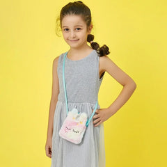 Plush Unicorn Messenger Bag for Girls