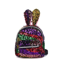 Kids Mini Backpack Purse Rabbit Ear School Bags for Baby Girls Sequins Backpacks