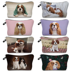 King Charles Spaniel Cosmetic Bag for Travel