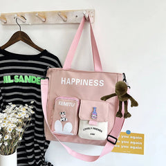 Large Capacity Nylon Tote Bag for Teenage Girls