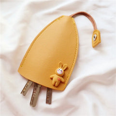 Leather Rabbit Key Bag Unisex Keychain Pouch Car Key Holder Case