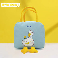 Yellow Duck Insulated Lunch Bag Portable Canvas Thermal Picnic Cooler Women