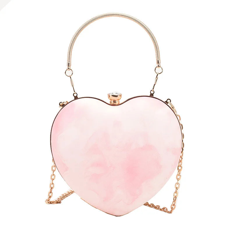Love Crossbody Bag Heart Shape Shoulder Bag Lover Chain Female Bag