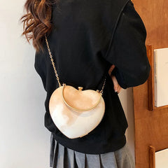 Love Crossbody Bag Heart Shape Shoulder Bag Lover Chain Female Bag