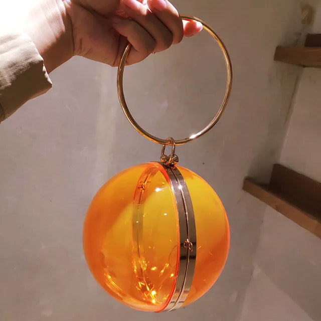 Red Ball Shaped Clutch Bag Funny Evening Handbag