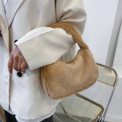 Plush Women's Crossbody Bag Small Shoulder Handbag Tote