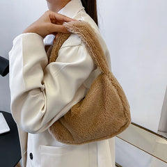 Plush Women's Crossbody Bag Small Shoulder Handbag Tote
