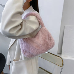 Plush Women's Crossbody Bag Small Shoulder Handbag Tote