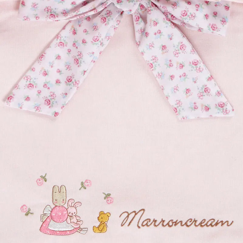 Marron Cream Rabbit Pink Bow-knot Floral Shoulder Bags Women Tote Handbag