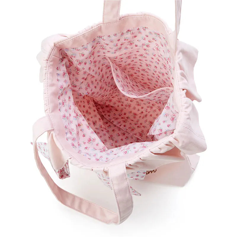 Marron Cream Rabbit Pink Bow-knot Floral Shoulder Bags Women Tote Handbag