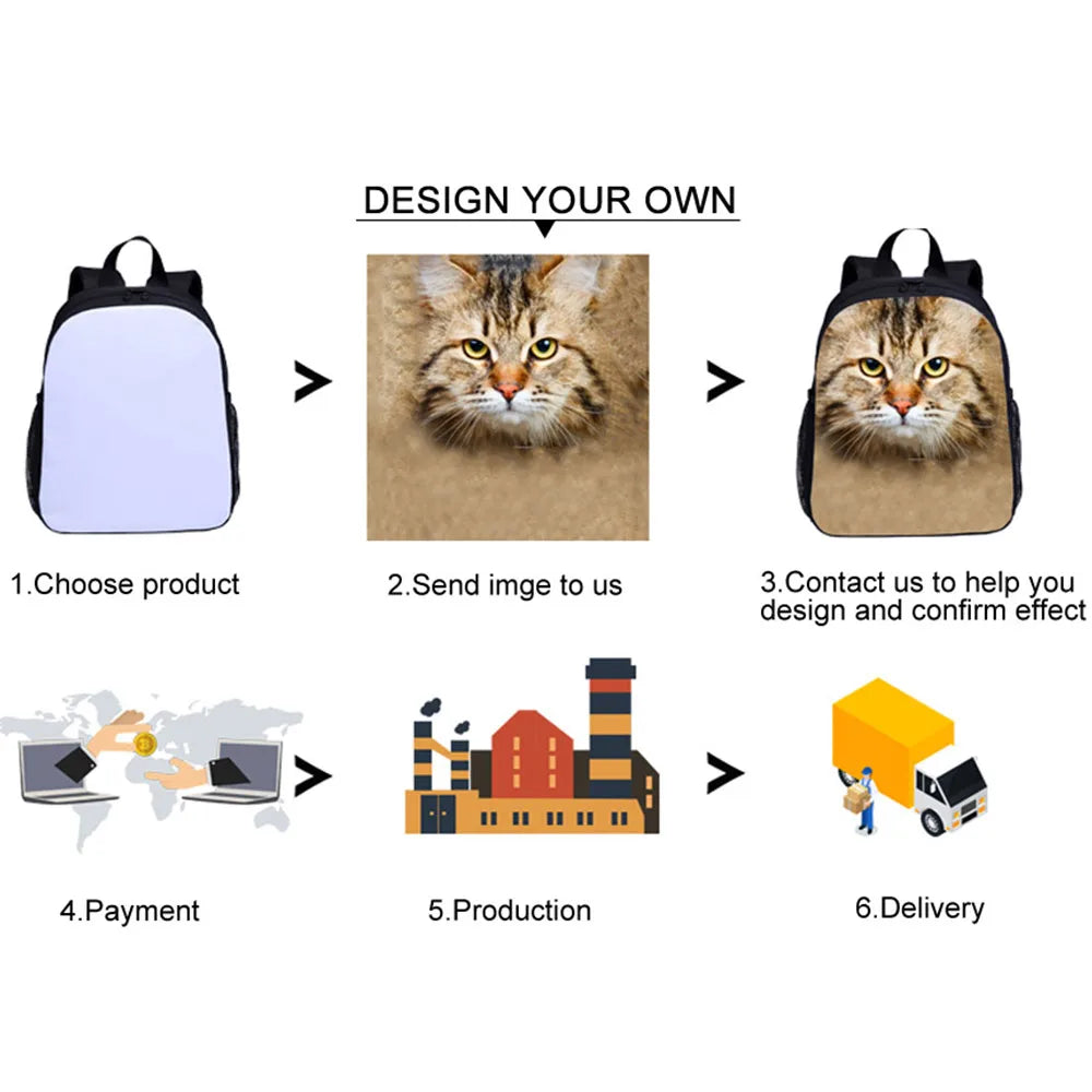 Mini 3D Printing Toddler Backpack Expression Smile Kindergarten Kids Backpack