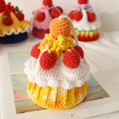 Mini Single Shoulder Bag Knitted Strawberry Cake Handbag Purse