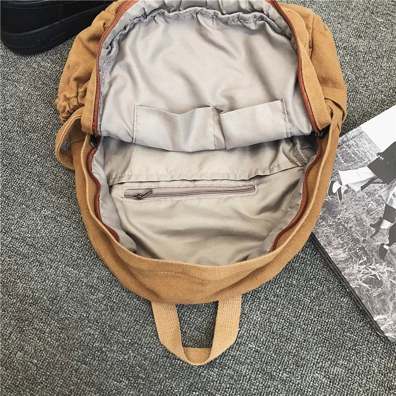 Canvas Travel School Bag Casual Women Backpack For Teenage Girls