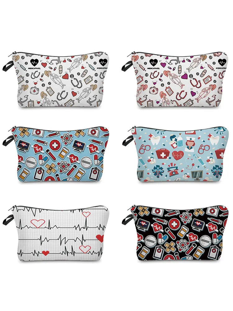 Nurse Medical Records Printed Makeup Bag Eco Reusable Storage Bag