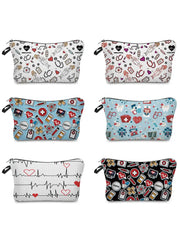 Nurse Medical Records Printed Makeup Bag Eco Reusable Storage Bag