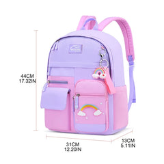 Nylon School Backpack for Girls Children Cartoon Bookbag