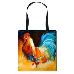 Chicken Oil Painting Shoulder Bag Women Crossbody Tote Handbag Messenger