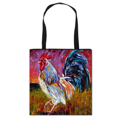 Chicken Oil Painting Shoulder Bag Women Crossbody Tote Handbag Messenger