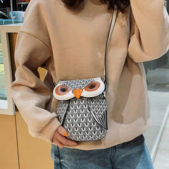 Owl Cartoon Leather Handbag Satchel School Purse Shoulder Bag