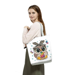 Owl Print Handbags High Capacity Shopper Bag Cartoon Travel Beach Foldable