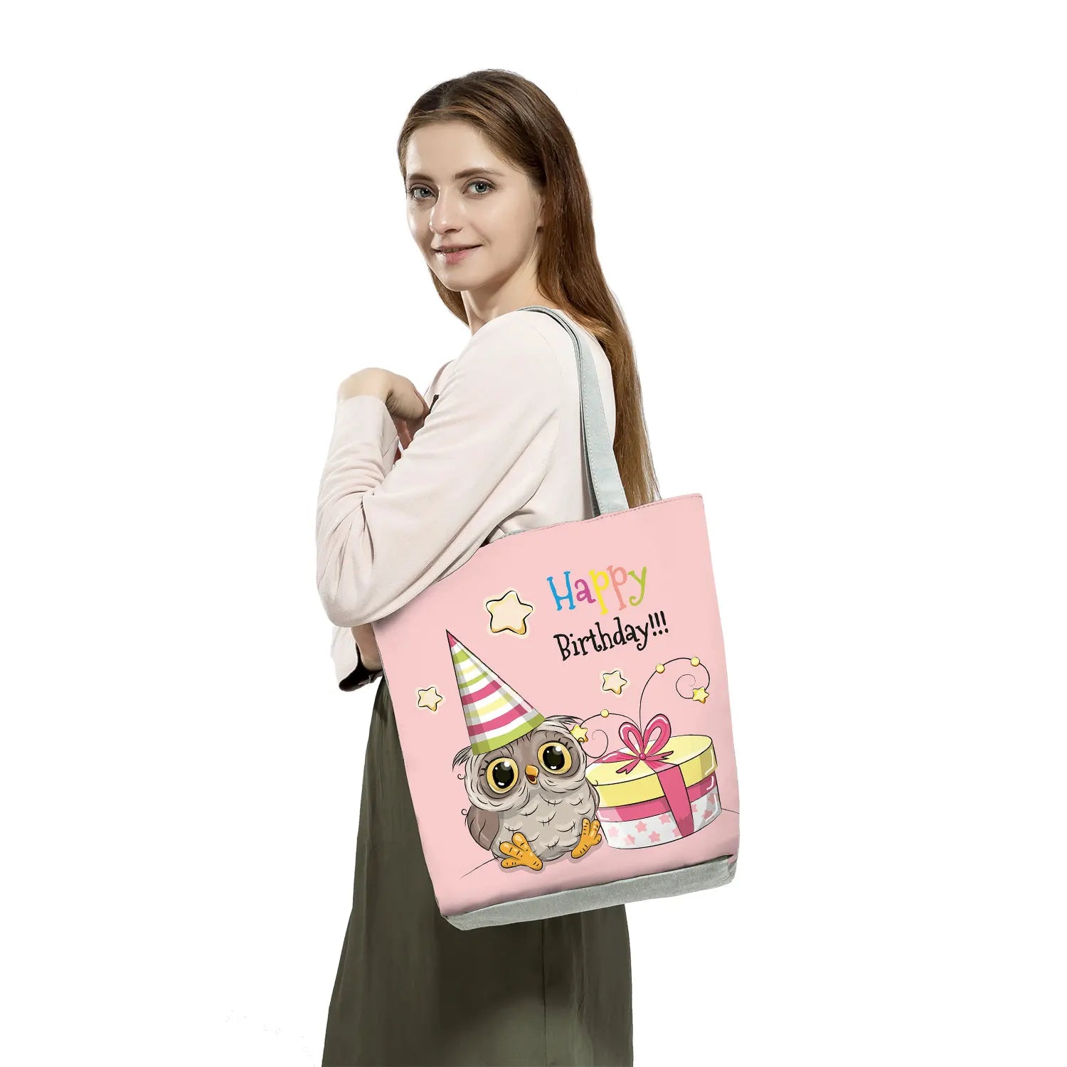 Owl Printed Handbags High Capacity Shopper Bag