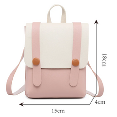 PU Leather Small Backpack for Teenage Girls Leisure Zipper Shoulder Bag Knapsack