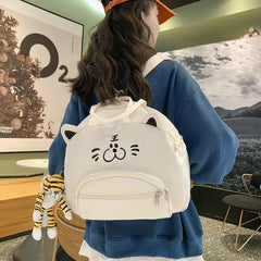 Solid Canvas Shoulder Bag Women's Handbag