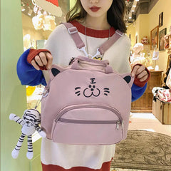 Solid Canvas Shoulder Bag Women's Handbag