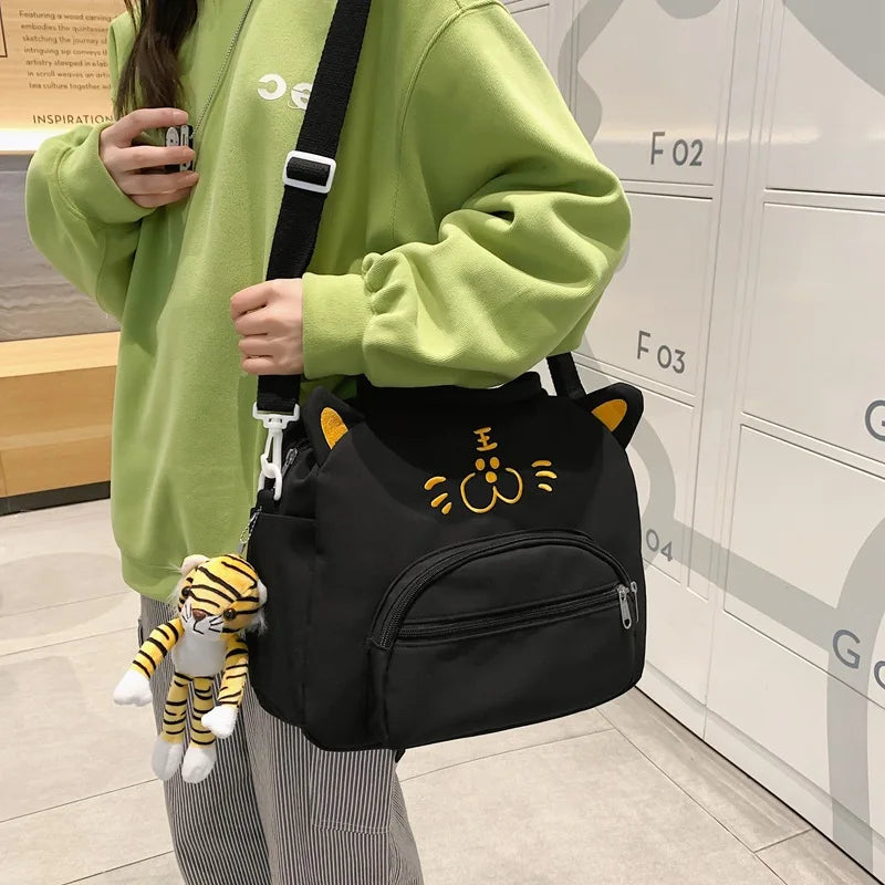 Solid Canvas Shoulder Bag Women's Handbag