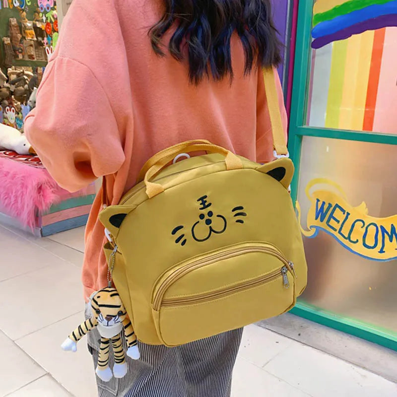 Solid Canvas Shoulder Bag Women's Handbag