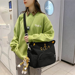 Solid Canvas Shoulder Bag Women's Handbag