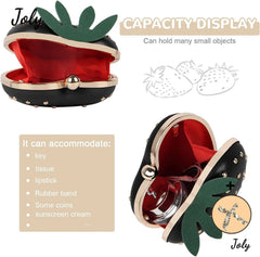 Girls Mini Strawberry Shaped Crossbody Handbag Love Rivet Shoulder Bag Clutch