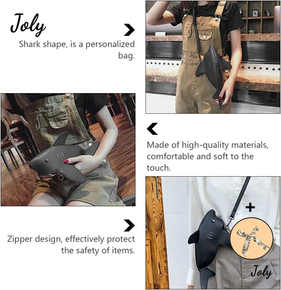 Personality Shark Crossbody Bag 3D Animal Messenger Bag