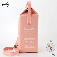 Personality Bags Strawberry Milk Box Crossbody Purse Bag for Women