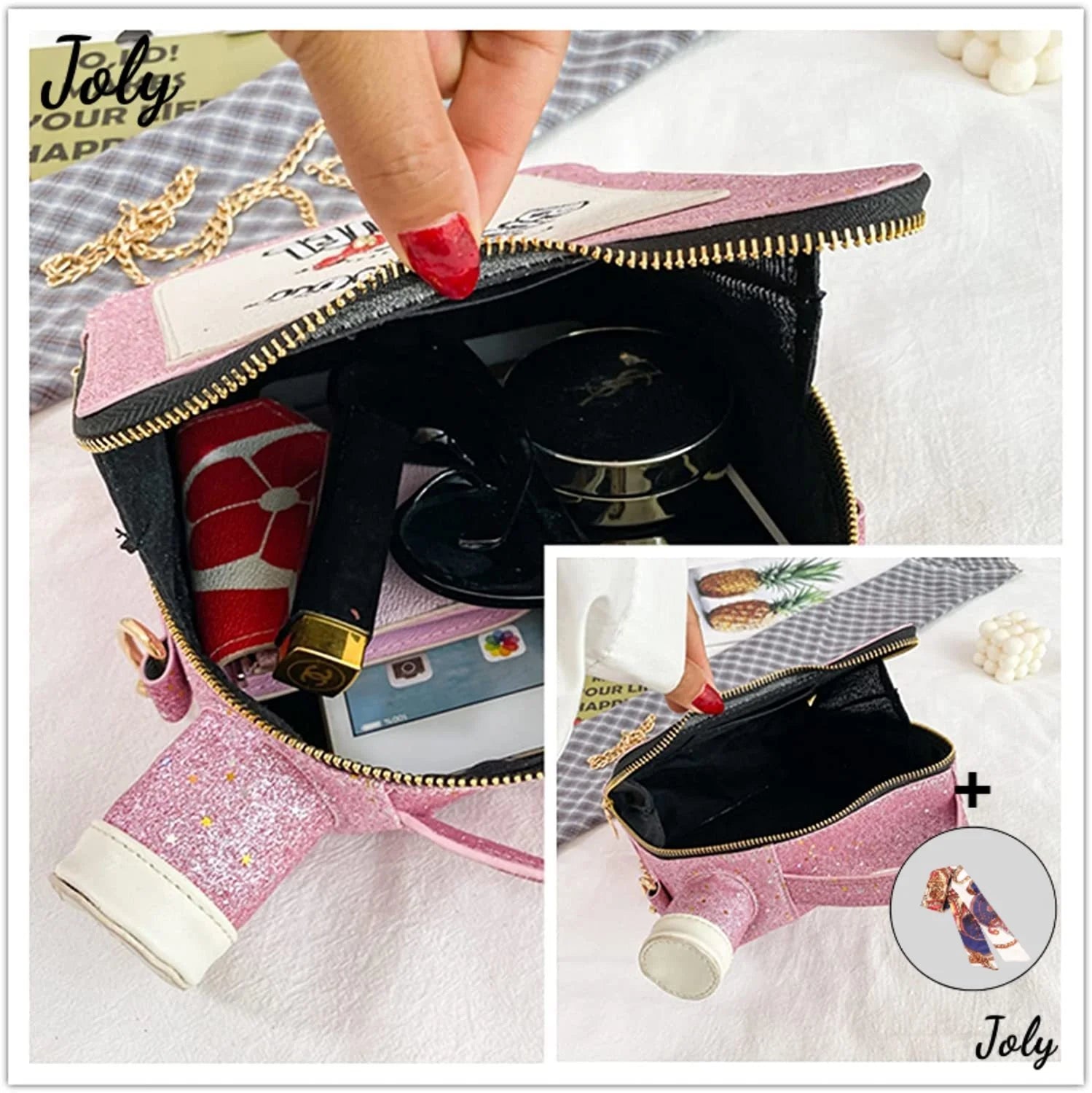 Women Sequin Crossbody Bag Fun Gasoline Handbag Shoulder Bag
