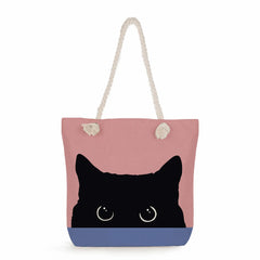 Cat Prints Shoulder Bag Eco Reusable Shopping Bags