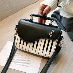 Piano Pattern PU Leather Shoulder Bag Crossbody Messenger Bag Totes