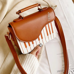 Piano Pattern PU Leather Messenger Bag