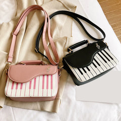 Piano Pattern PU Leather Messenger Bag