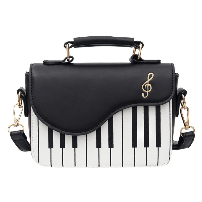 Piano Pattern PU Leather Shoulder Bag Crossbody Messenger Bag Totes