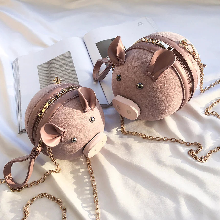 Pig Leather Shoulder Bags Crossbody Handbag Chains Mini Clutch Purse