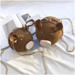 Pig Leather Shoulder Bags Crossbody Handbag Chains Mini Clutch Purse